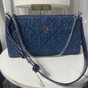 Tory Burch Quilted Denim Chain Shoulder Bag